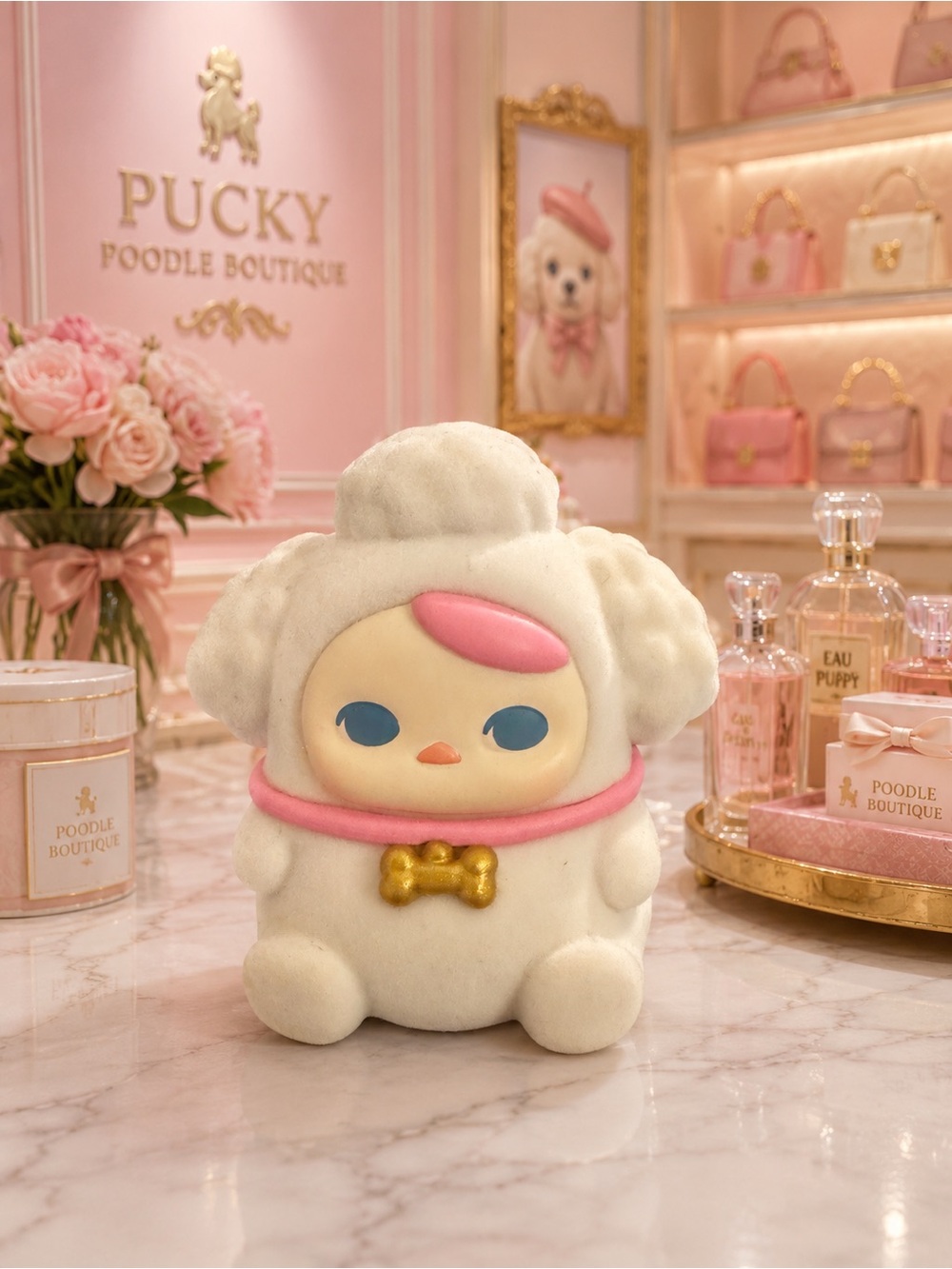 POP MART PUCKY Poodle Animal Beanie Series Plush Figures Box & Card